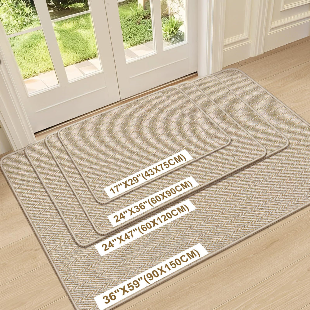 BEISIFLOOR Ultra Thin Door Mat 36x59 khaki side view