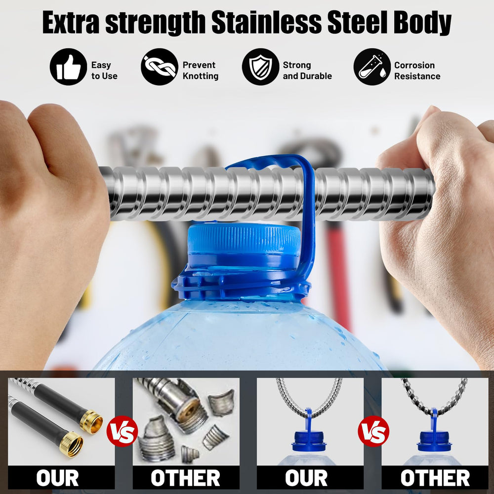 Beitopamz garden hose showing stainless steel construction