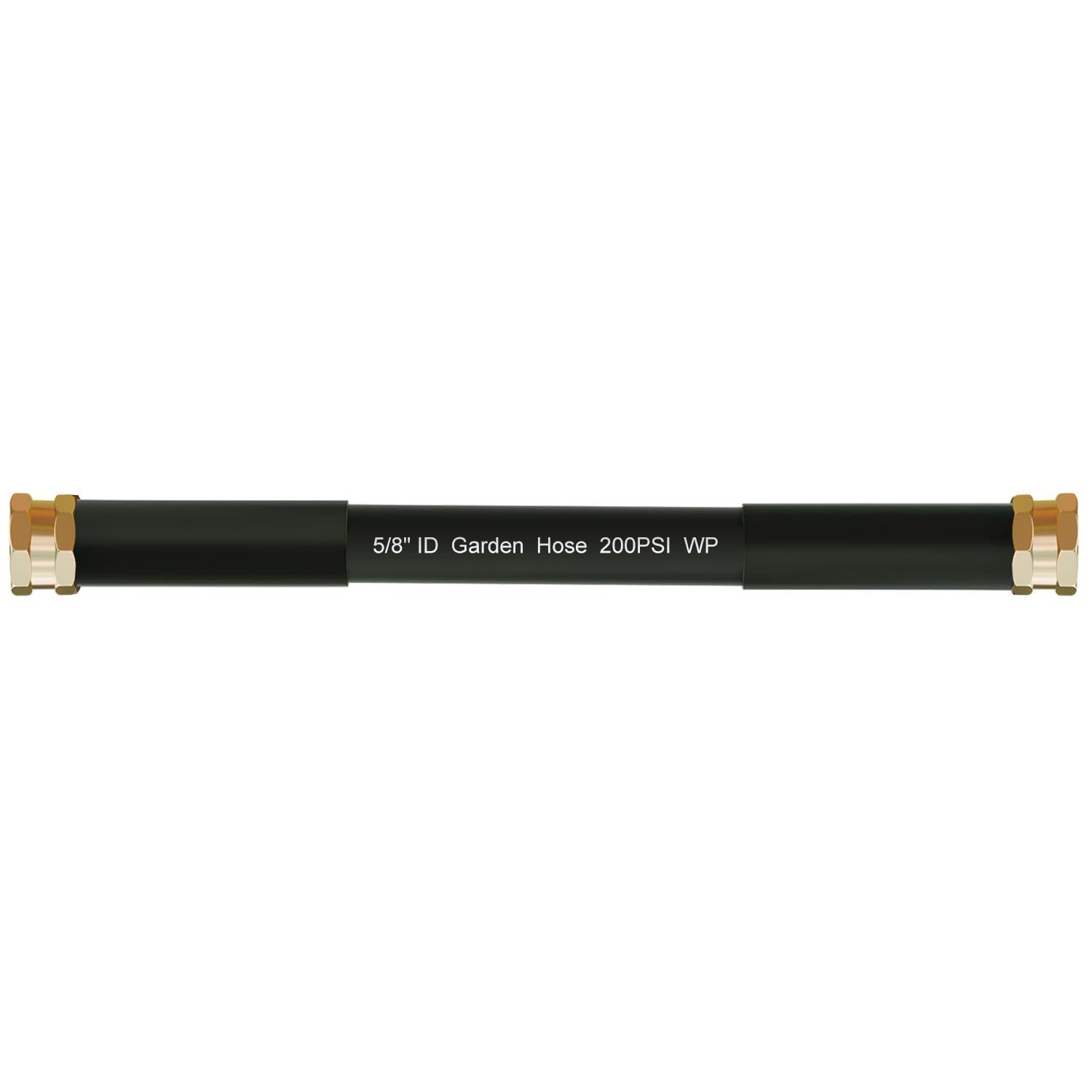 beitopamz Short Garden Hose 1ft black model front view with brass fittings