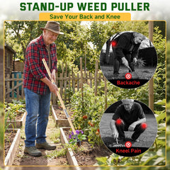 BellaJoyz Stand Up Weed Puller Tool disassembled for compact storage