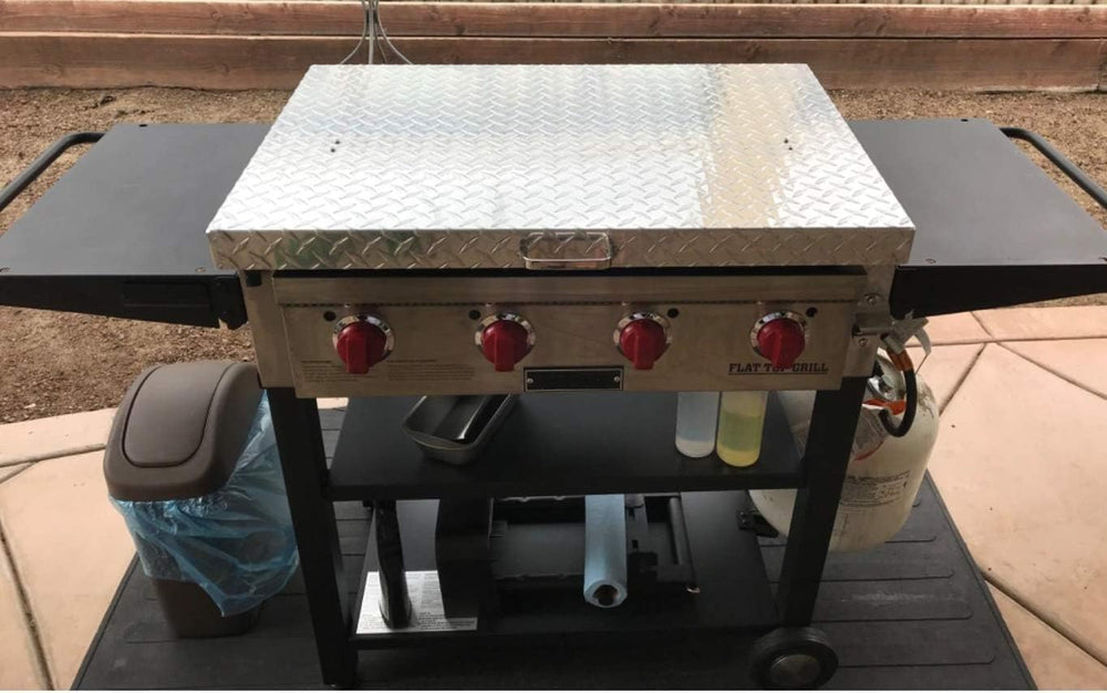 BELLATOR Griddle Cover detail of diamond plate aluminum