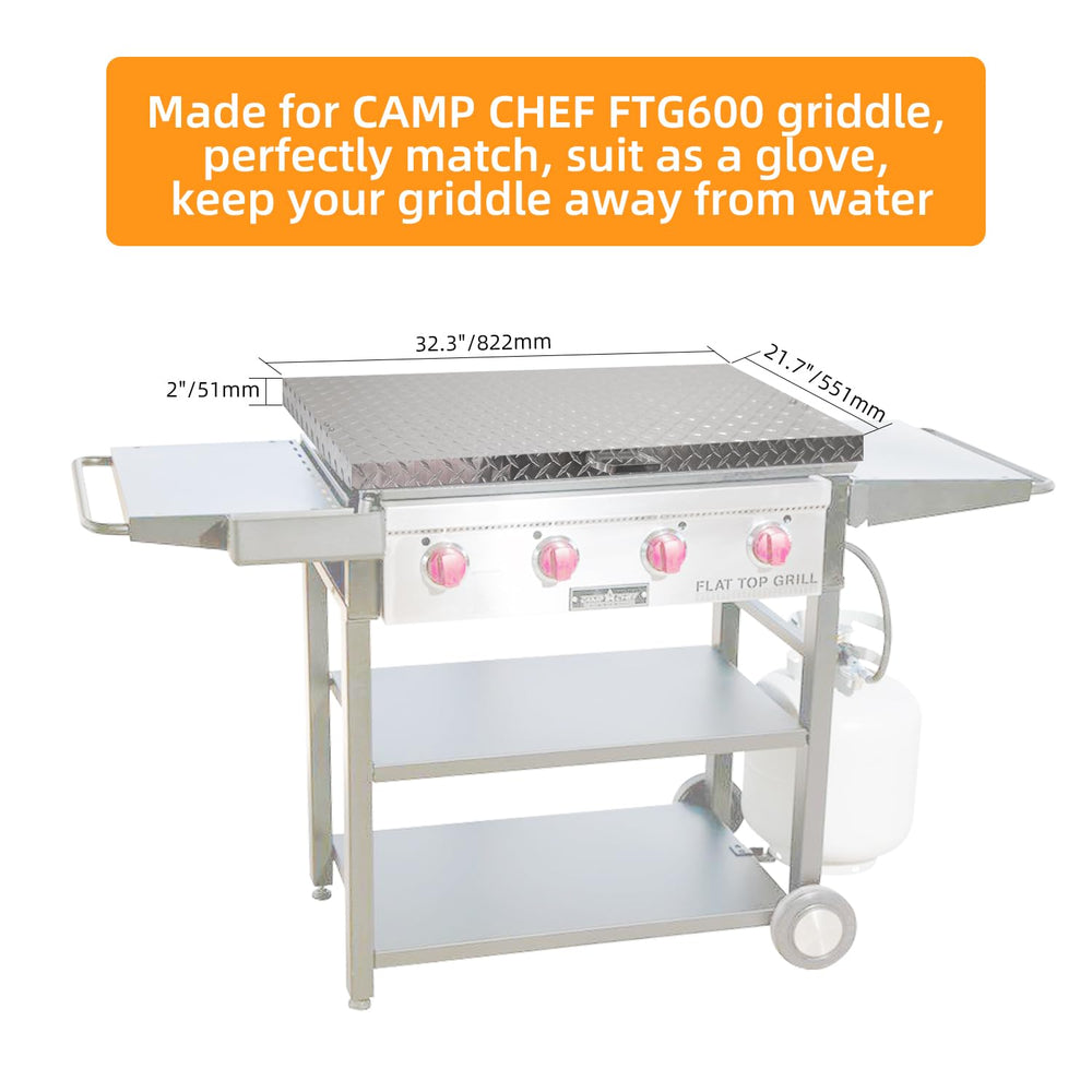 BELLATOR Griddle Cover side view with stainless steel handle
