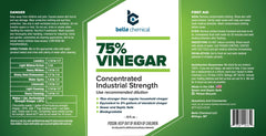 Belle Chemical 75% Pure Vinegar 32oz bottle side view showing label