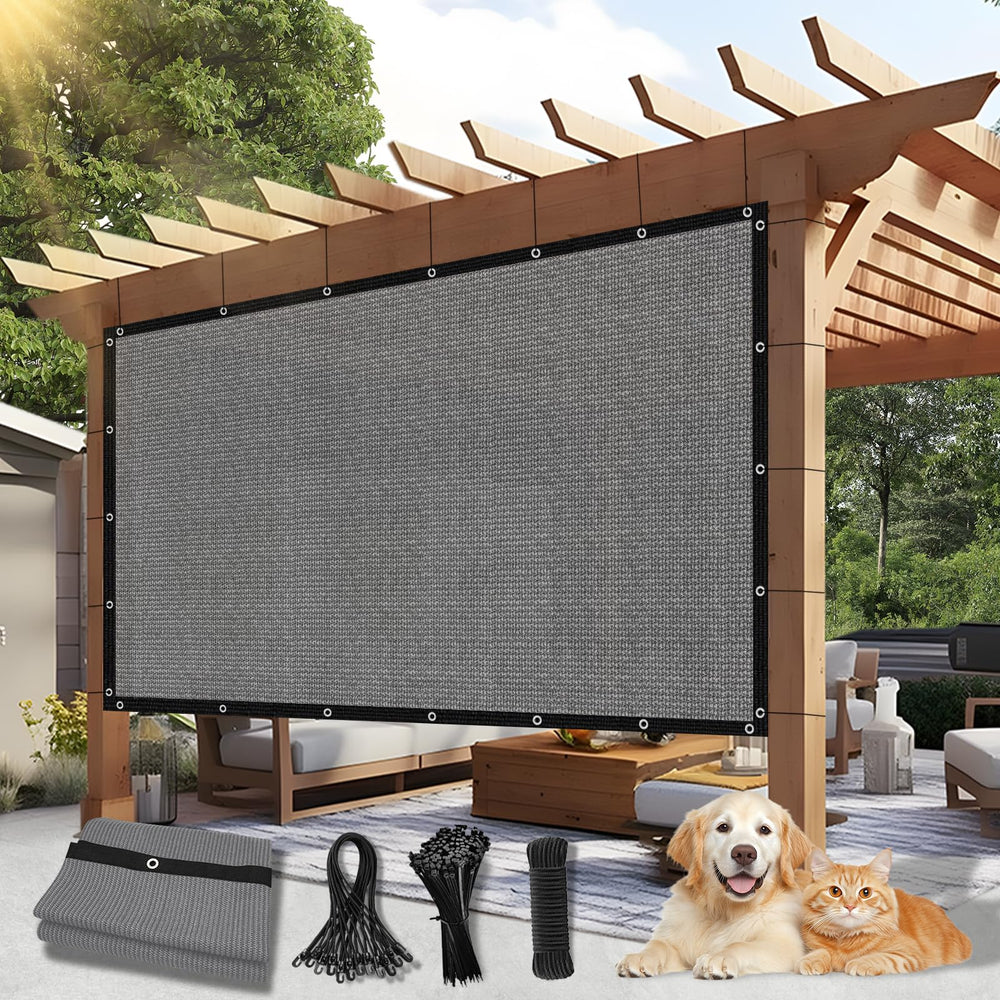 BELLE DURA Sun Shade Cloth 6'×20' Light Grey front view