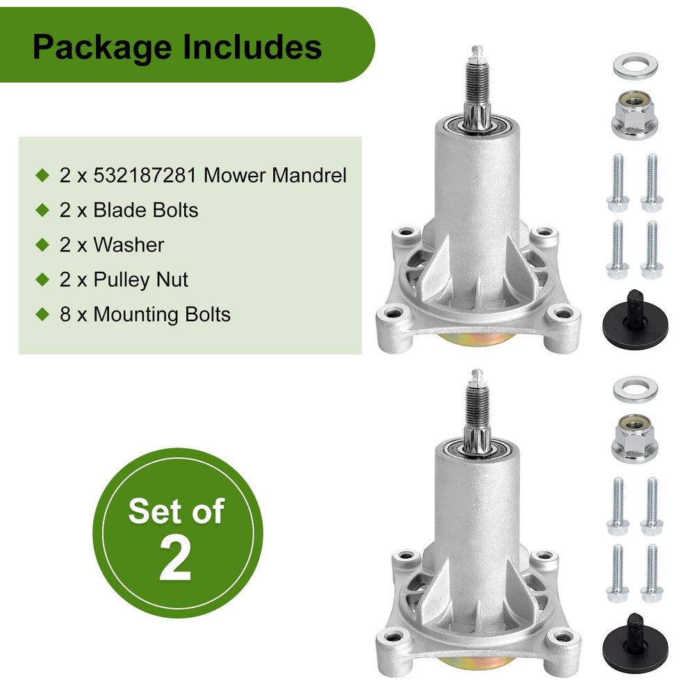 Belleone spindle assembly installed on mower deck