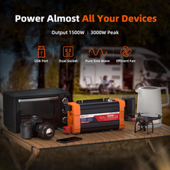 BELTTT 1500W inverter showing dual AC sockets