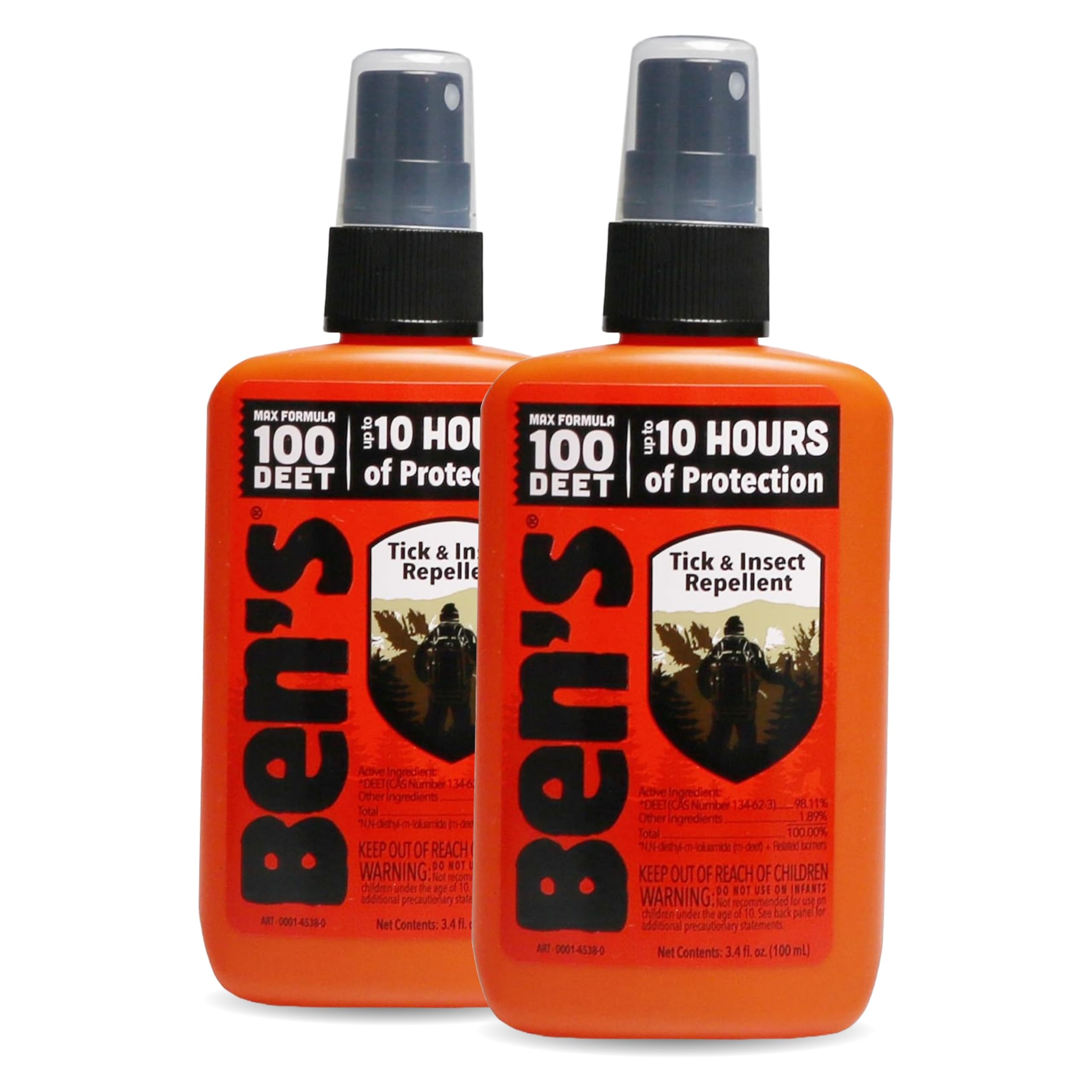 Ben's 100 DEET Tick & Insect Repellent Pump Spray, front view