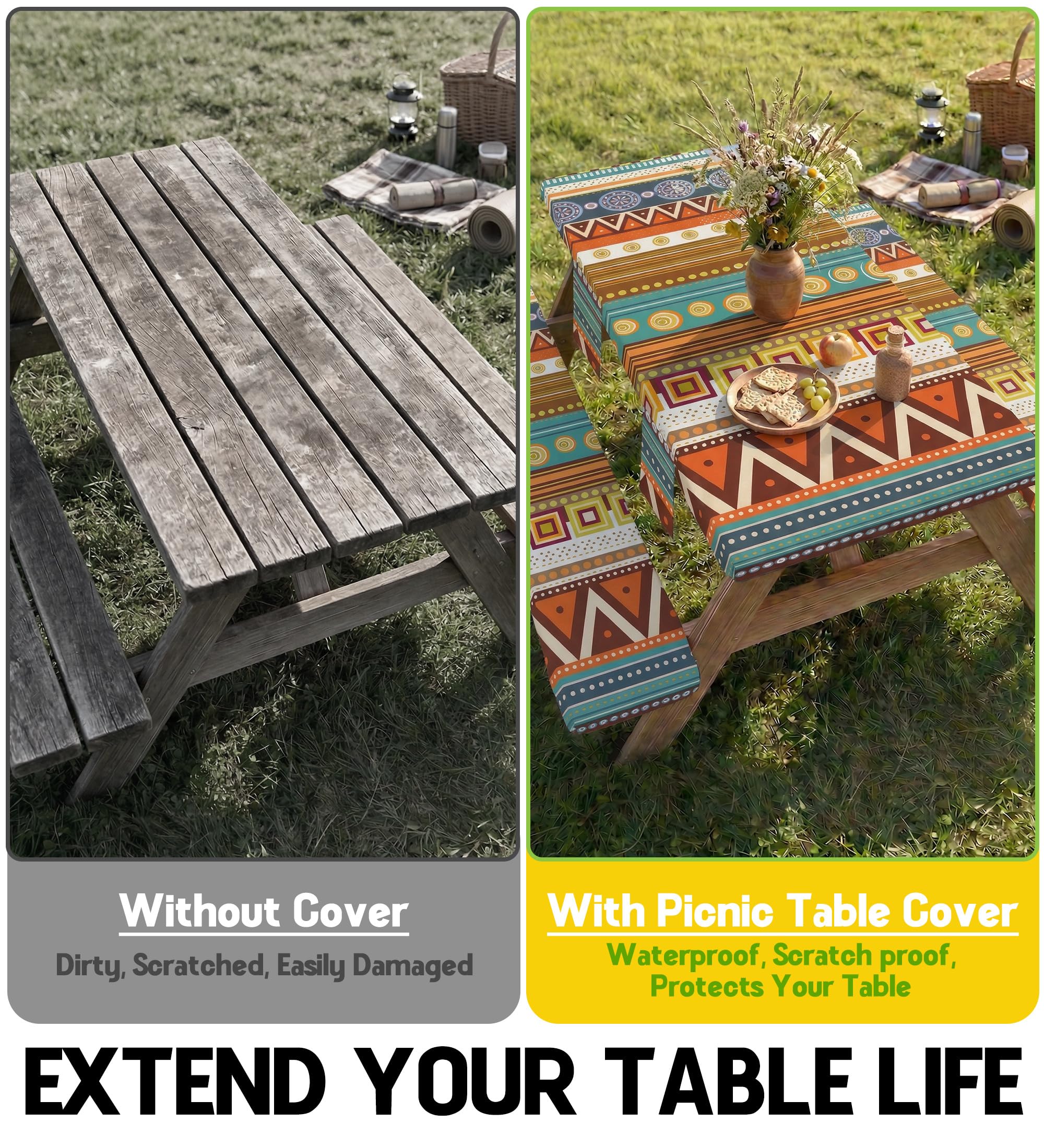 Bench covers from Wrakus Picnic Table Cover set