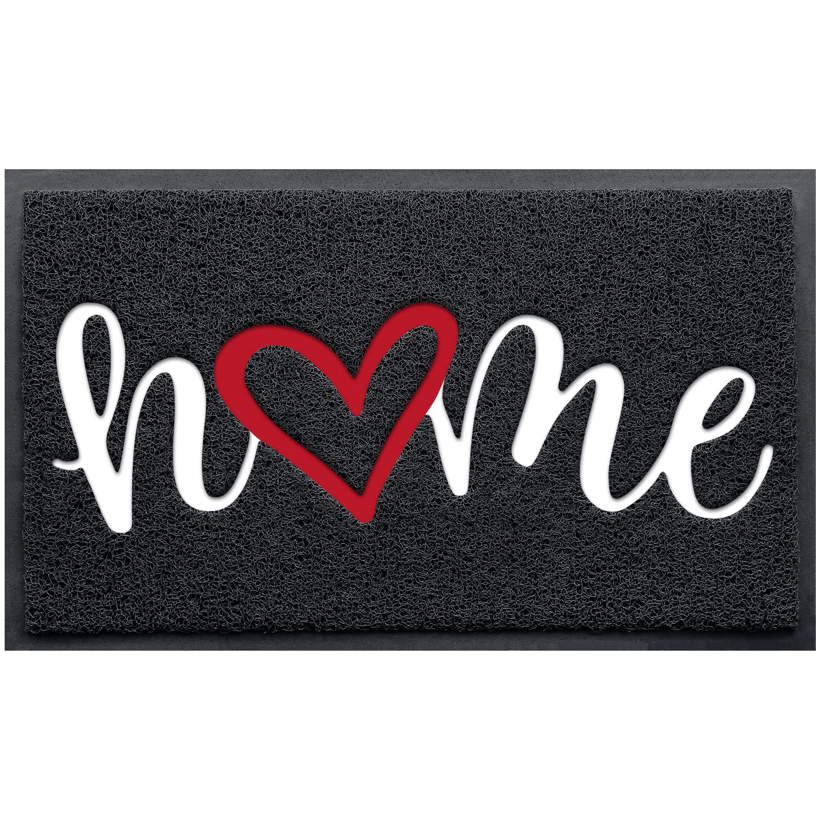 BeneathYourFeet Door Mat front view with embossed hello design
