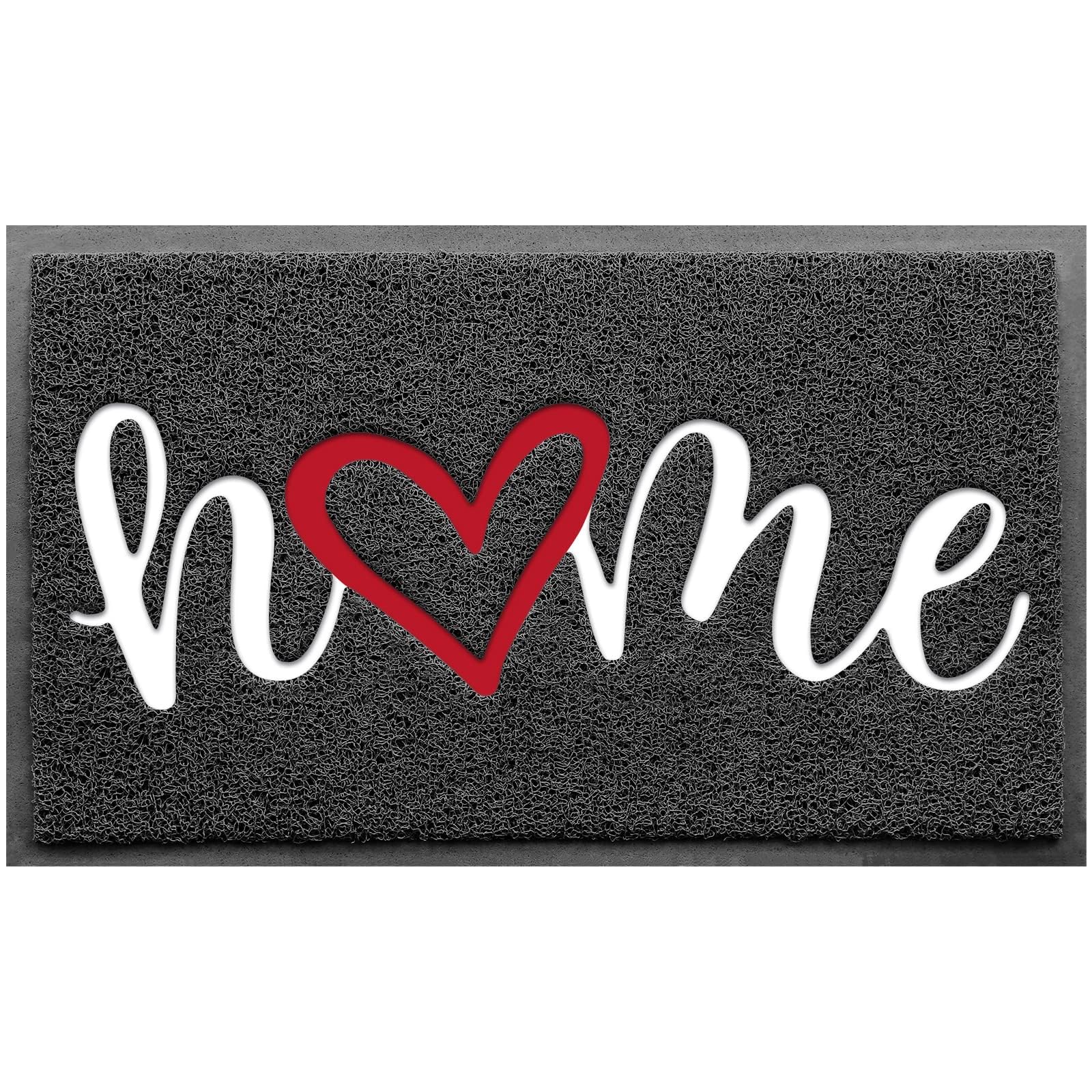 BeneathYourFeet Welcome Mat front view with embossed hello design