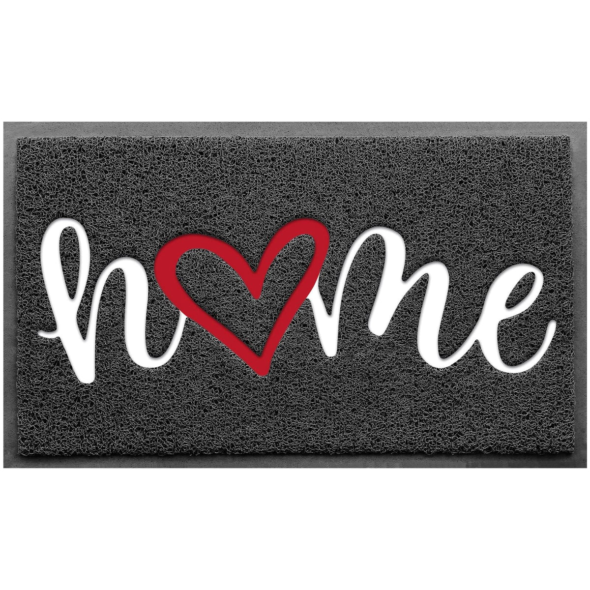 BeneathYourFeet Welcome Mat front view with embossed hello design