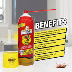Bengal Roach Spray 11 oz red aerosol can side view