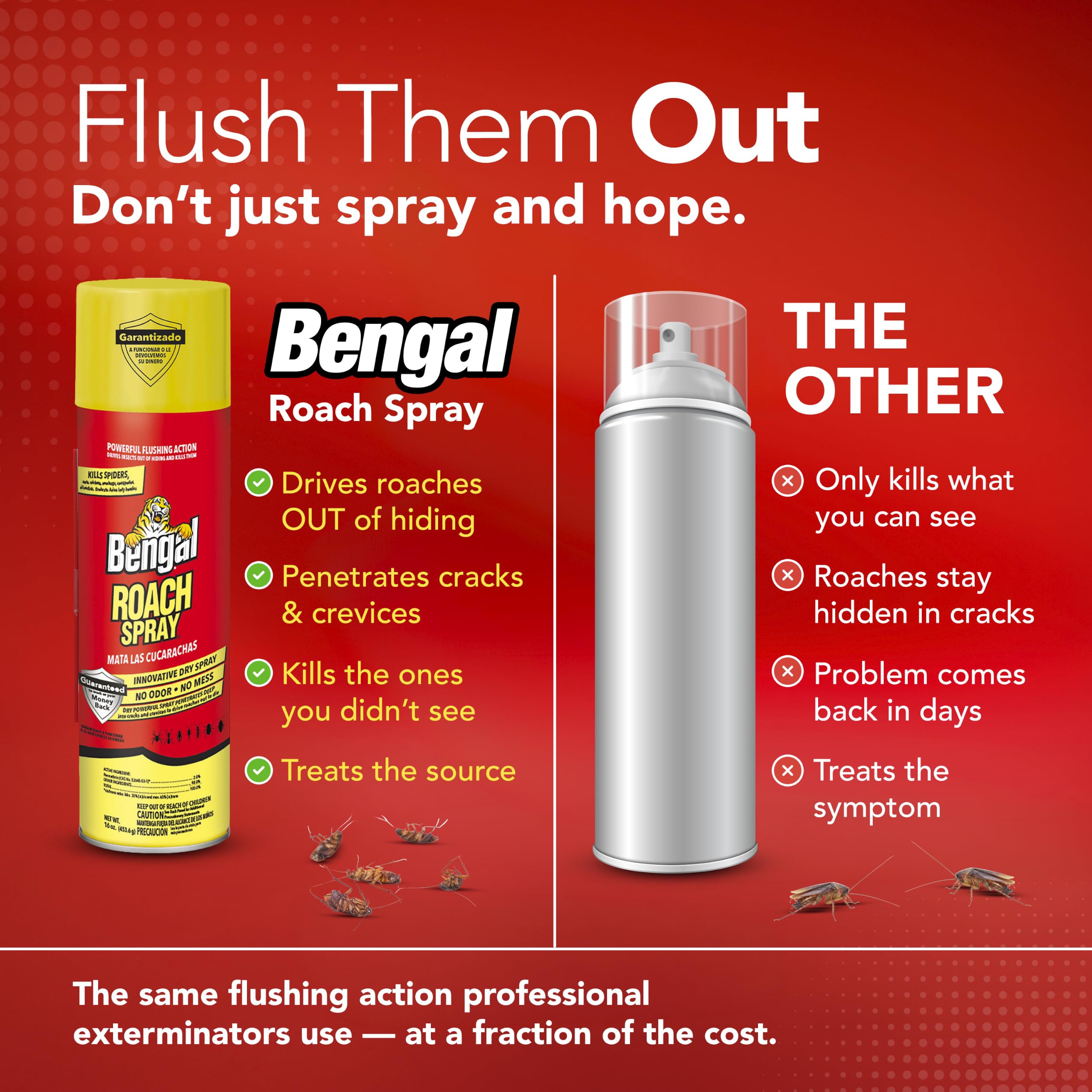 Bengal Roach Spray can on a shelf