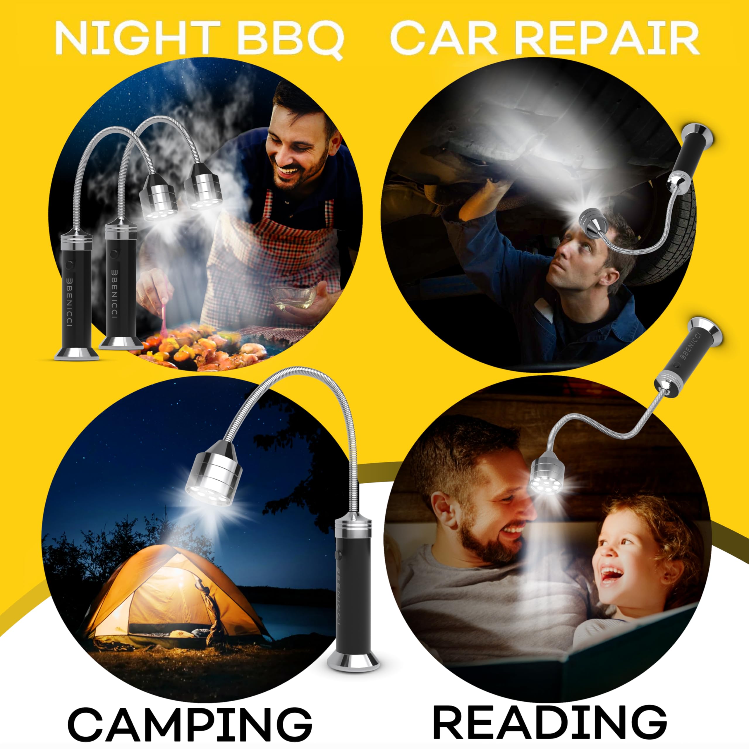 Benicci Magnetic LED BBQ Grill Light in use