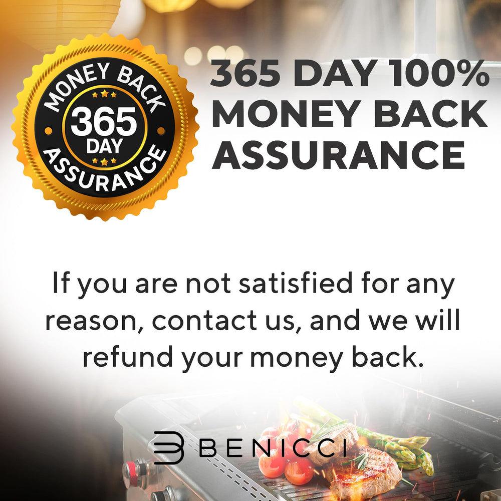 Benicci Portable Grill Light in black and silver