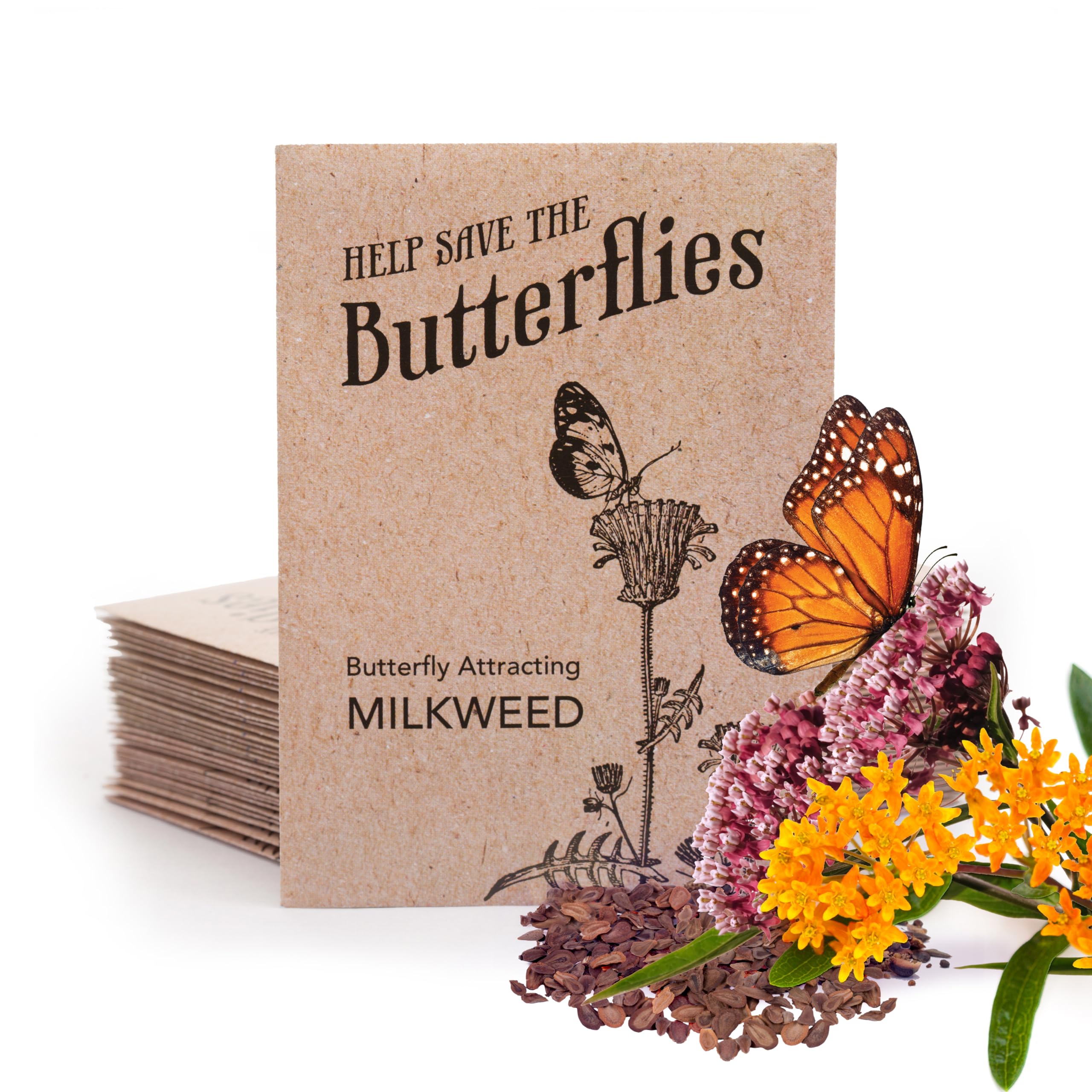 Bentley Seed Co. Milkweed flower seed packet front view