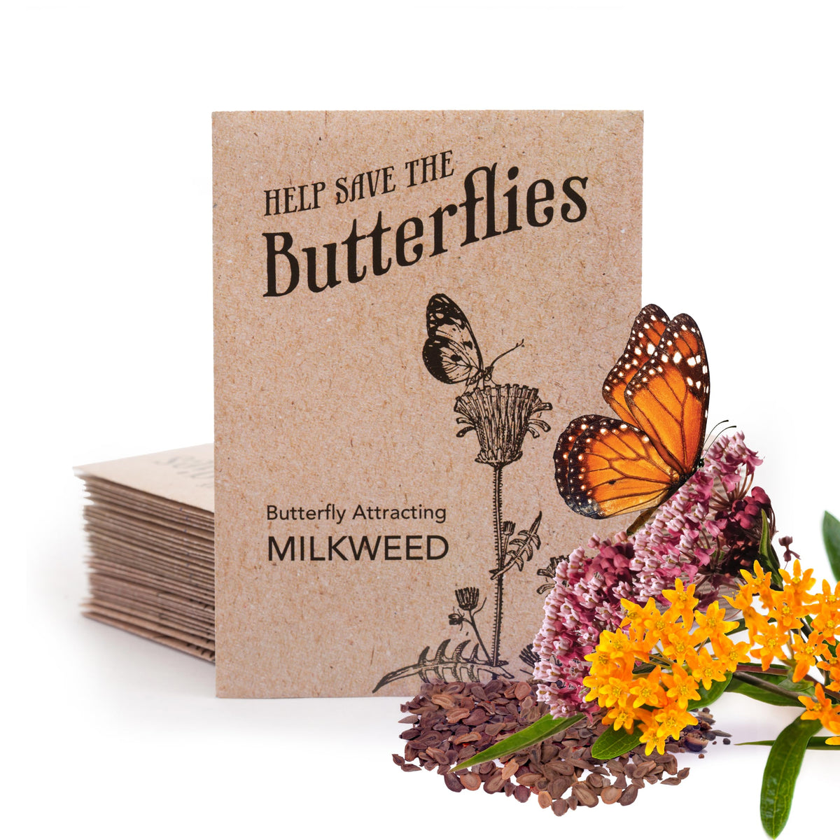 Bentley Seed Co. Milkweed flower seed packet front view