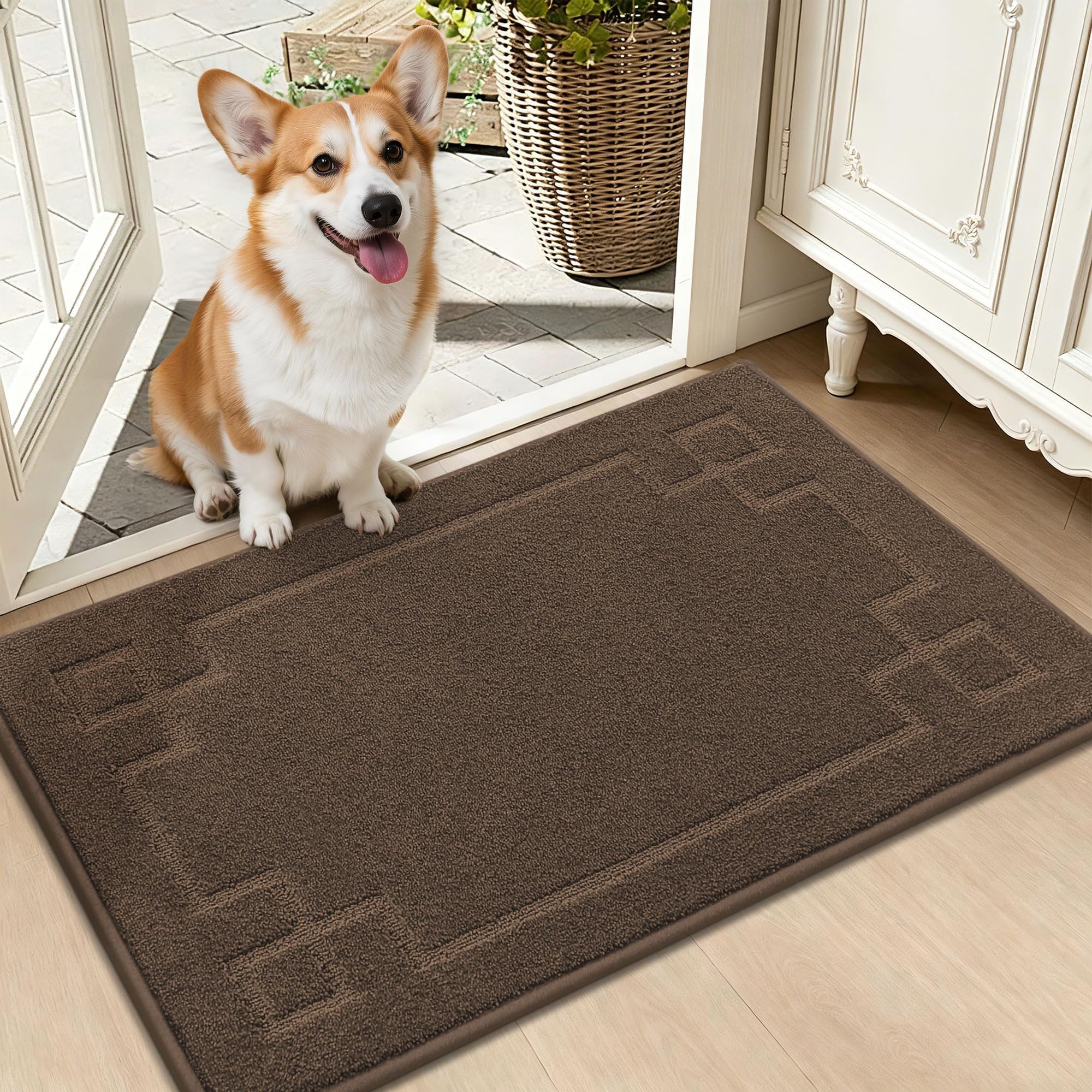 BEQHAUSE 20" x 32" brown door mat front view