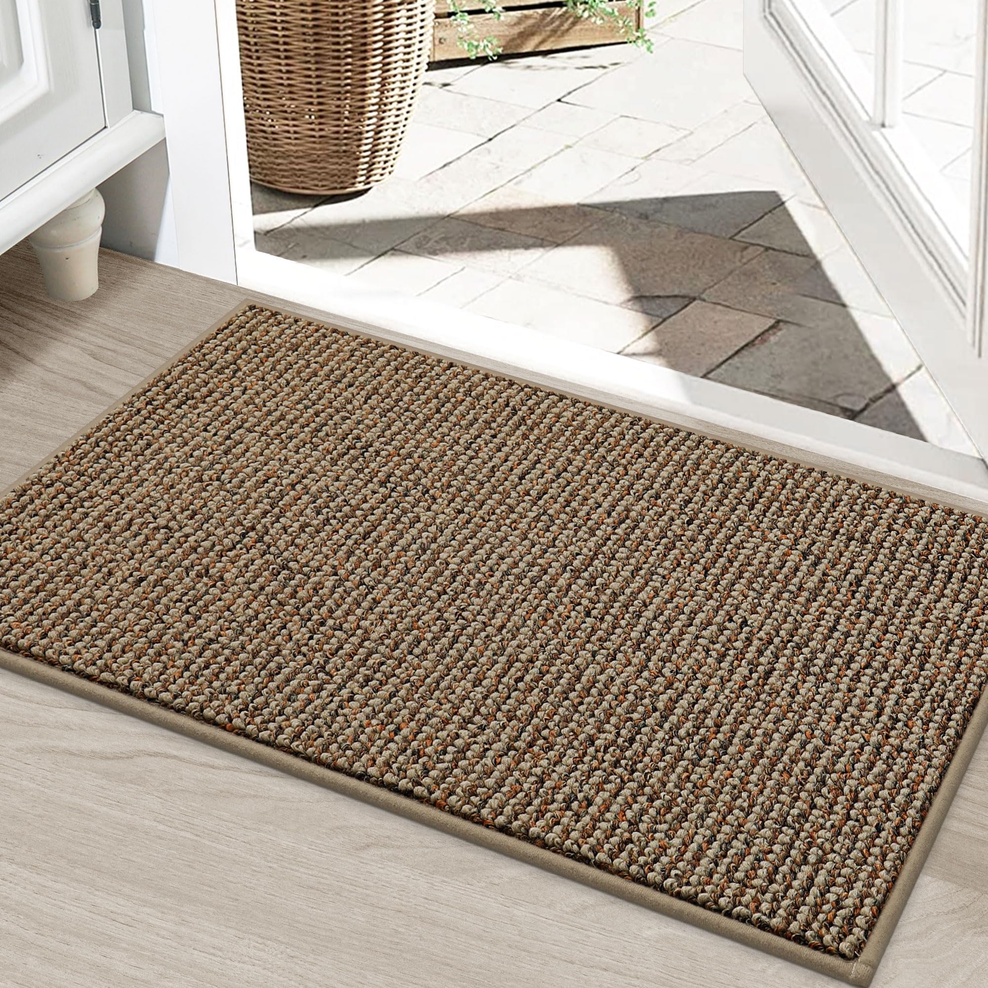 BEQHAUSE Dirt Trapper Door Mat 24" x 36" beige front view