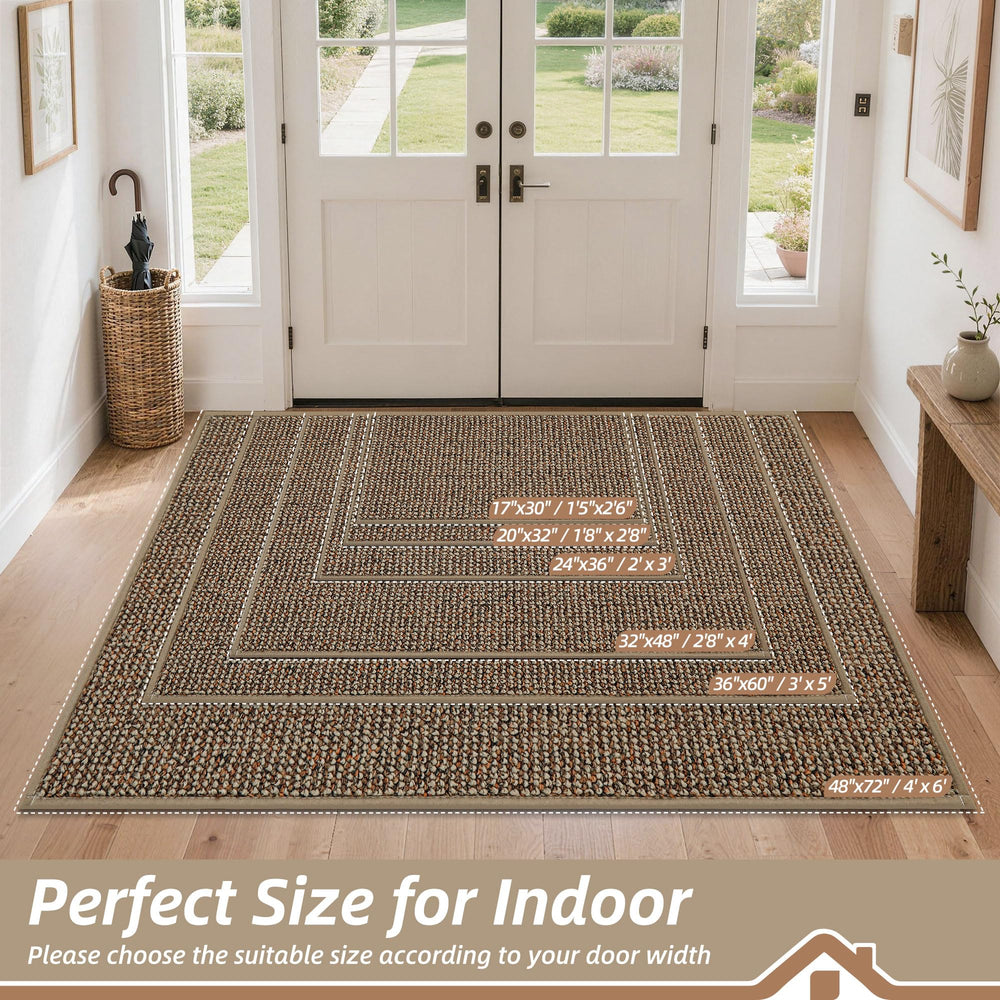 BEQHAUSE Dirt Trapper Door Mat 24" x 36" beige side view