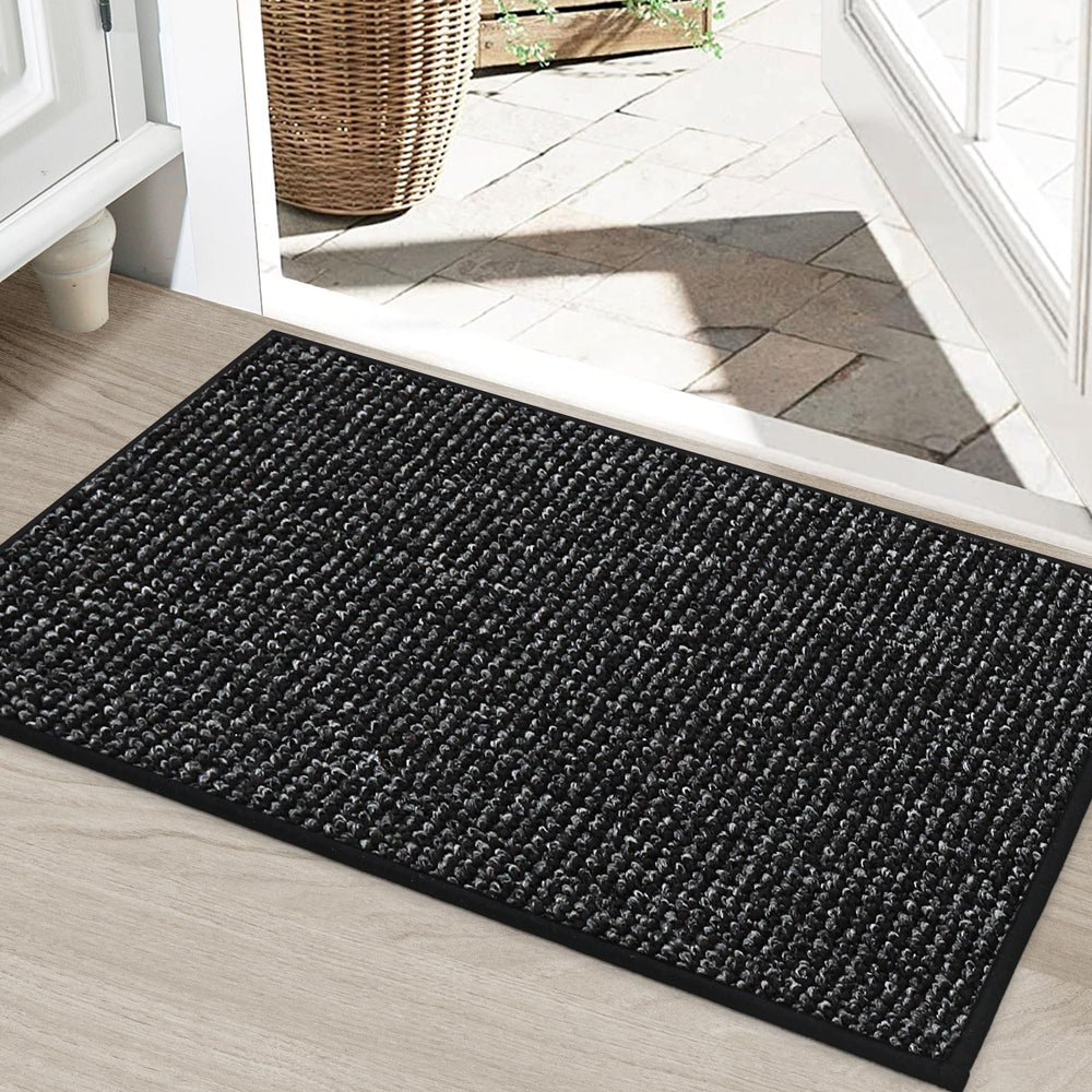 BEQHAUSE Dirt Trapper Door Mat 24" x 36" black front view