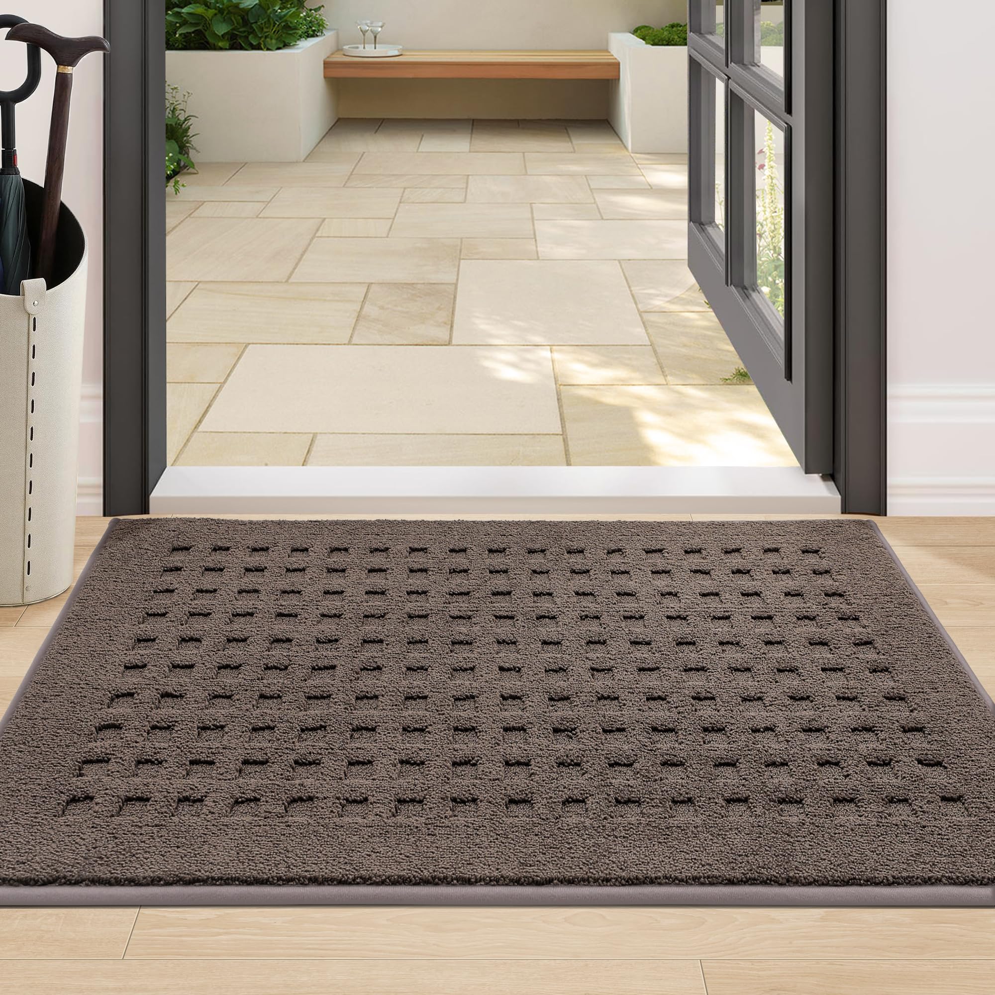 BEQHAUSE Dirt Trapper Door Mat 24x36 brown front view