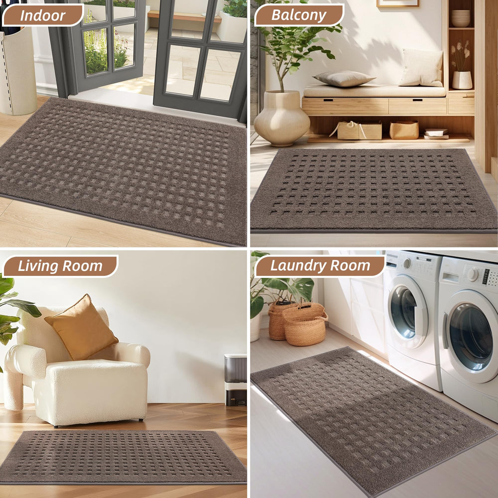 BEQHAUSE Dirt Trapper Door Mat 24x36 brown lifestyle scene