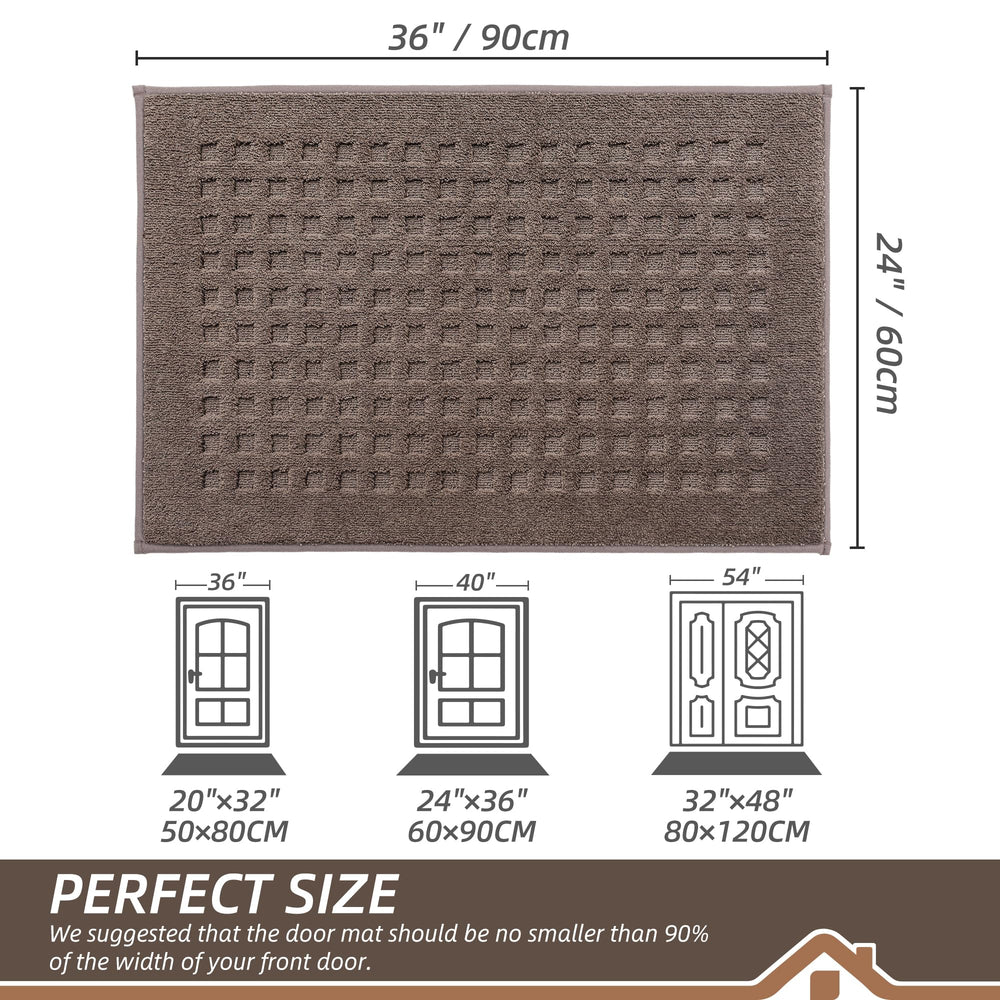 BEQHAUSE Dirt Trapper Door Mat 24x36 brown side view