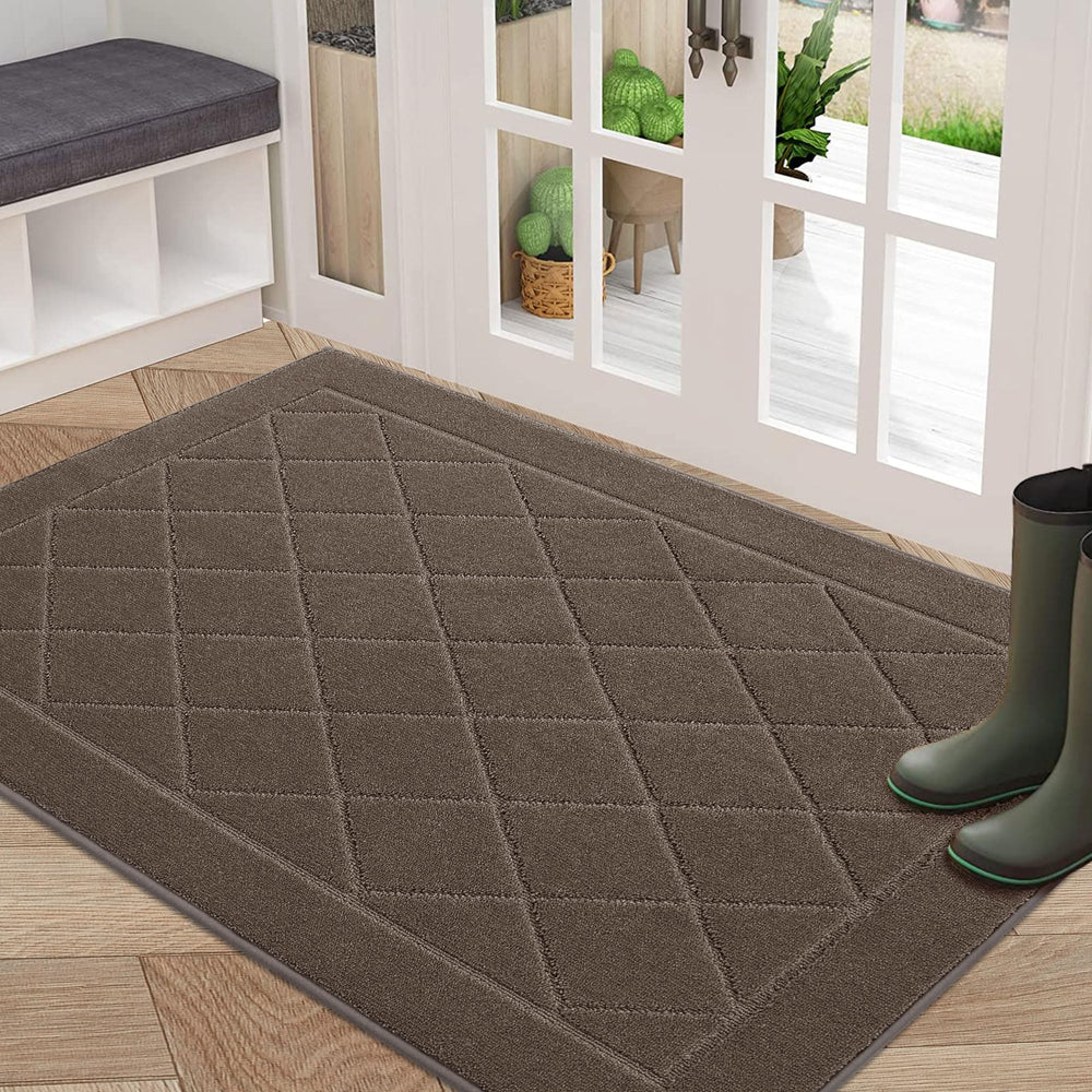 BEQHAUSE Dirt Trapper Door Mat 32" x 48" front view in light brown