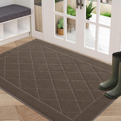 BEQHAUSE Dirt Trapper Door Mat 32" x 48" front view in light brown