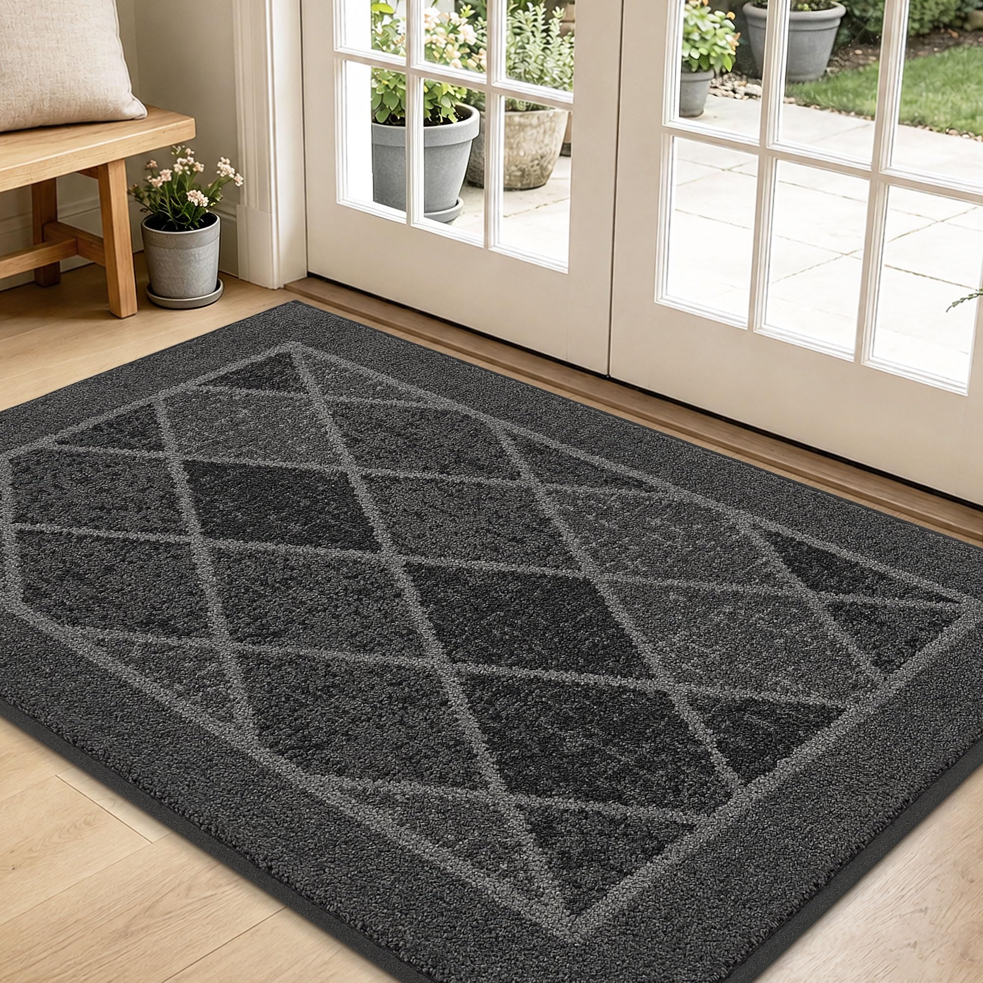 BEQHAUSE Dirt Trapper Door Mat 32" x 48" grey front view