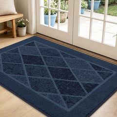BEQHAUSE Dirt Trapper Door Mat 32" x 48" navy blue front view
