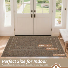 BEQHAUSE Dirt Trapper Door Mat 32" x 72" beige side view