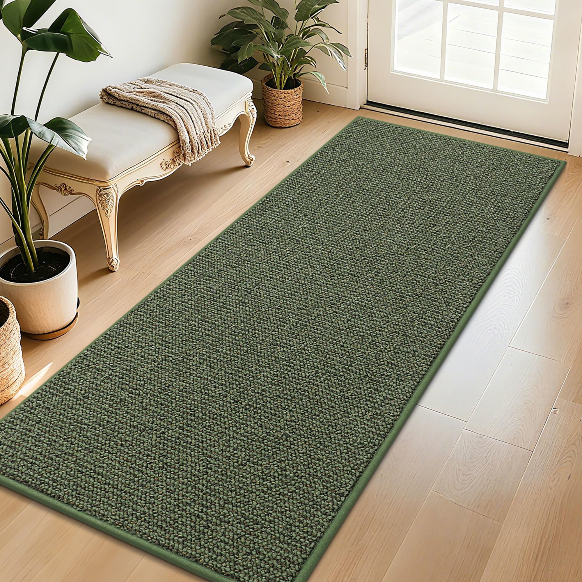 BEQHAUSE Dirt Trapper Door Mat 32" x 72" green front view
