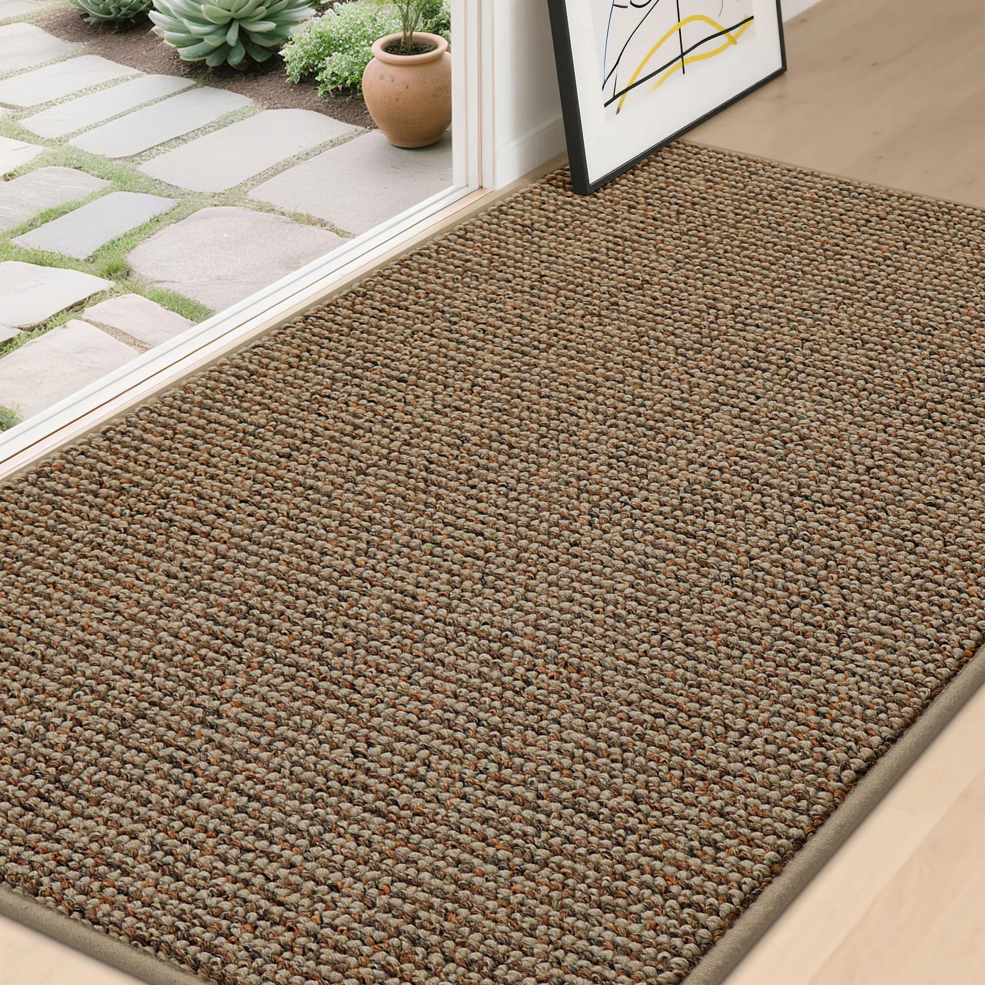 BEQHAUSE Dirt Trapper Door Mat 36" x 60" beige front view