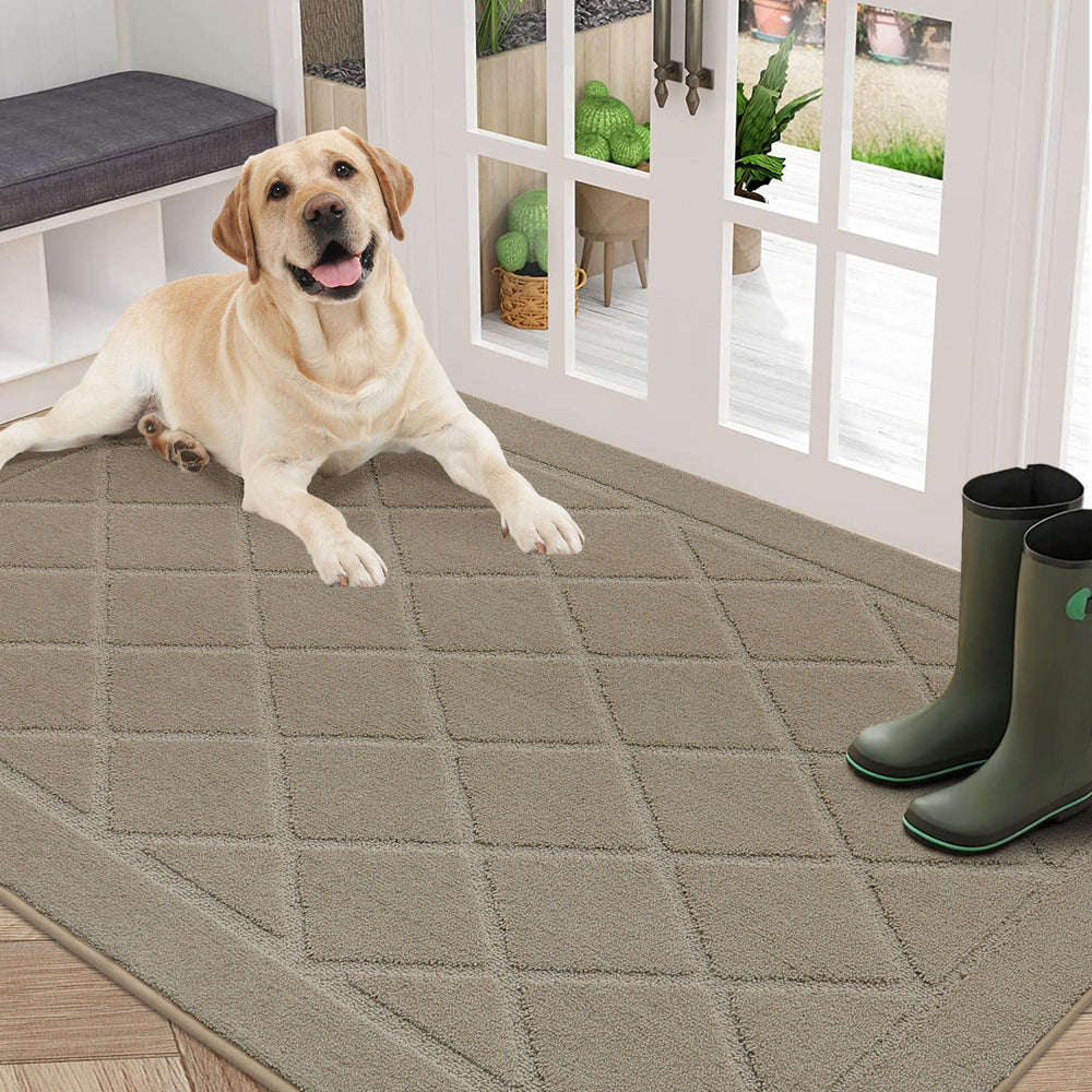 BEQHAUSE Dirt Trapper Door Mat 36" x 60" beige front view