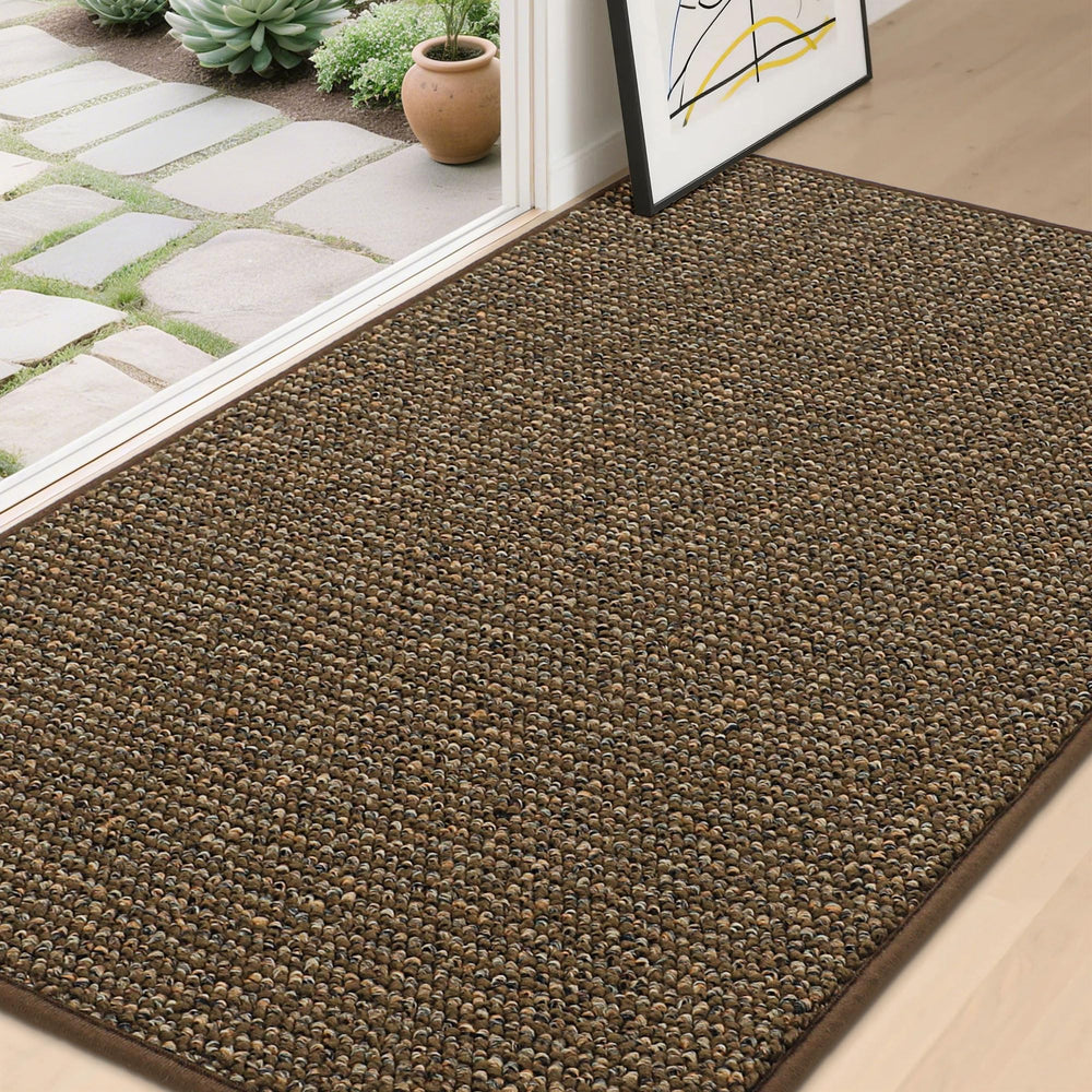 BEQHAUSE Dirt Trapper Door Mat 36" x 60" front view, brown