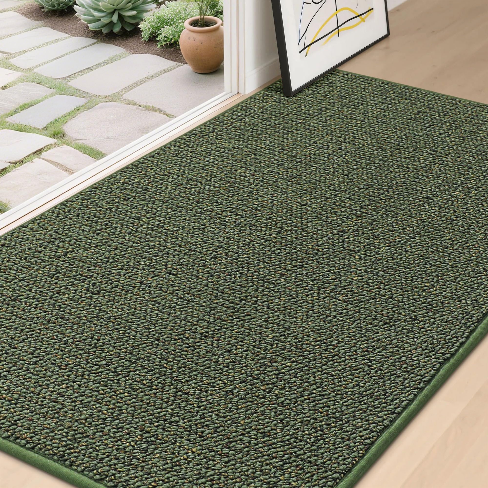 BEQHAUSE Dirt Trapper Door Mat 36" x 60" green front view