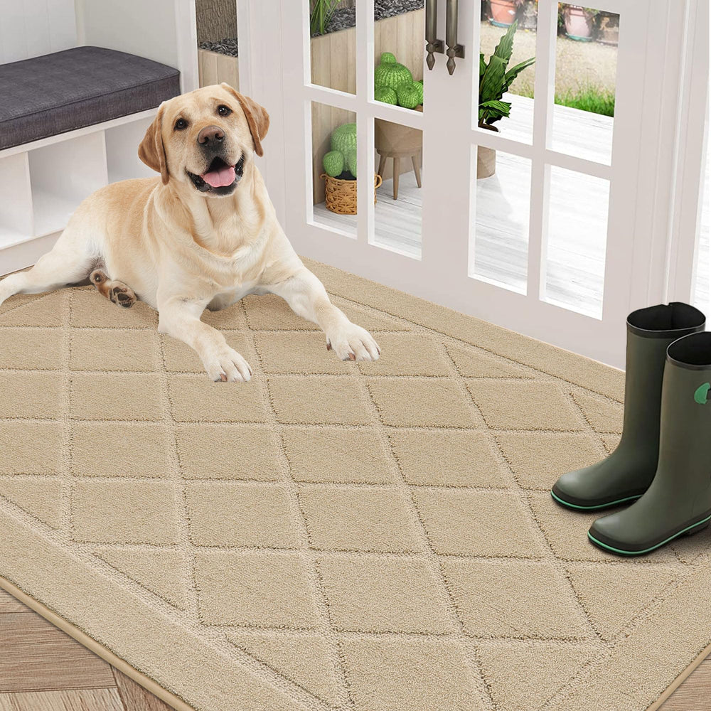 BEQHAUSE Dirt Trapper Door Mat 36" x 60" in Warm Beige