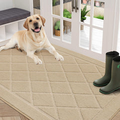 BEQHAUSE Dirt Trapper Door Mat 36" x 60" in Warm Beige