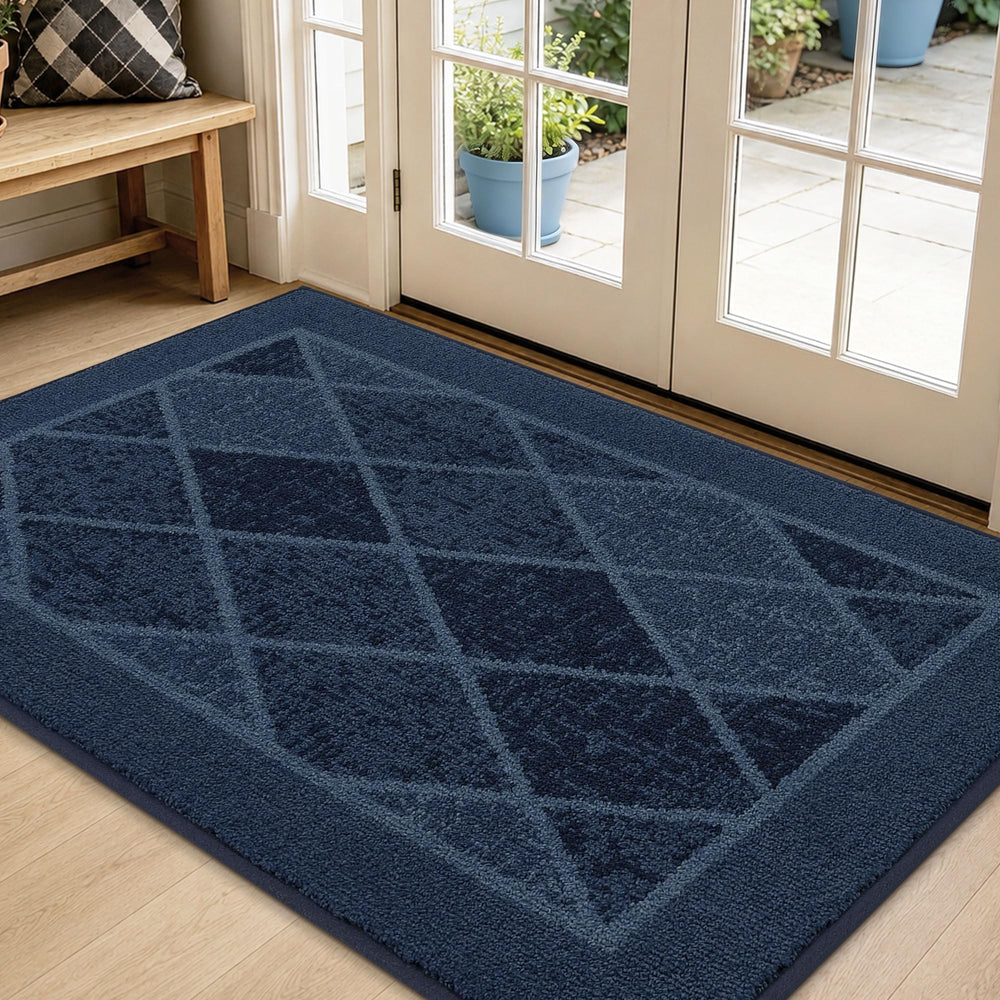 BEQHAUSE Dirt Trapper Door Mat 36" x 60" navy blue front view