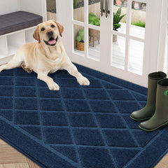BEQHAUSE Dirt Trapper Door Mat 36" x 60" navy blue front view