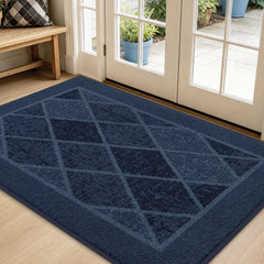 BEQHAUSE Dirt Trapper Door Mat 36" x 60" navy blue front view