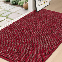 BEQHAUSE Dirt Trapper Door Mat 36" x 60" red front view