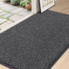 BEQHAUSE Dirt Trapper Door Mat 36"x60" front view in charcoal