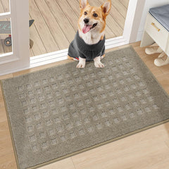 BEQHAUSE Dirt Trapper Door Mat beige front view