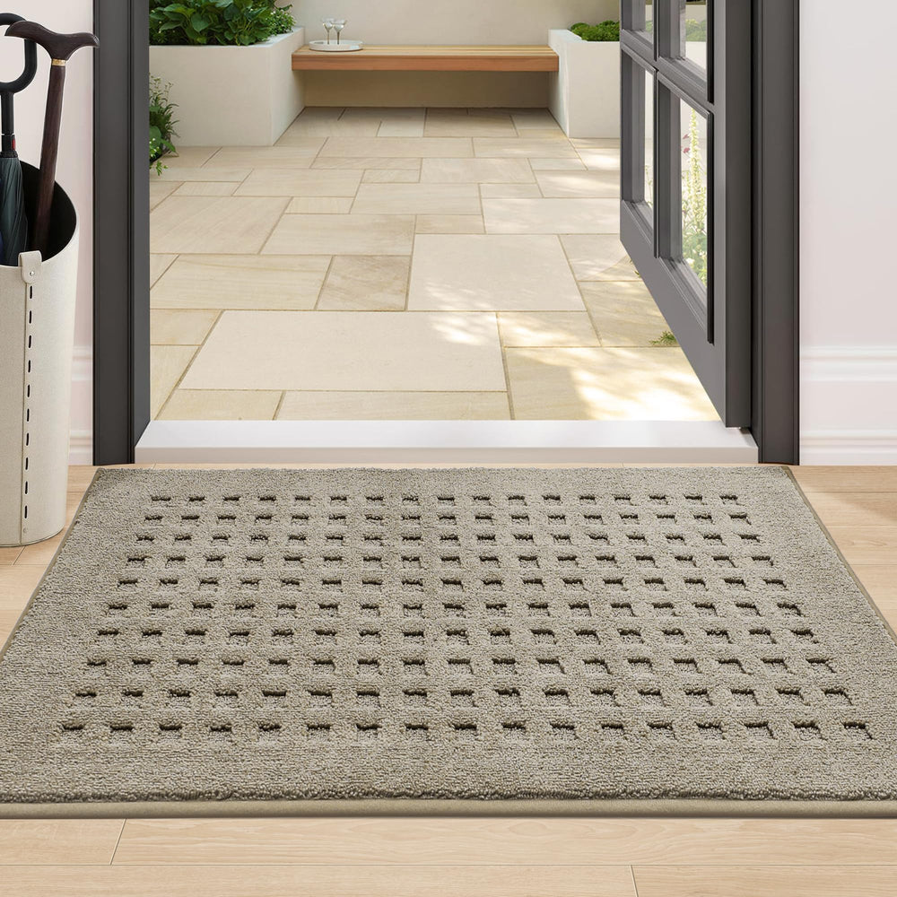 BEQHAUSE Dirt Trapper Door Mat beige front view