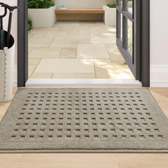 BEQHAUSE Dirt Trapper Door Mat beige front view