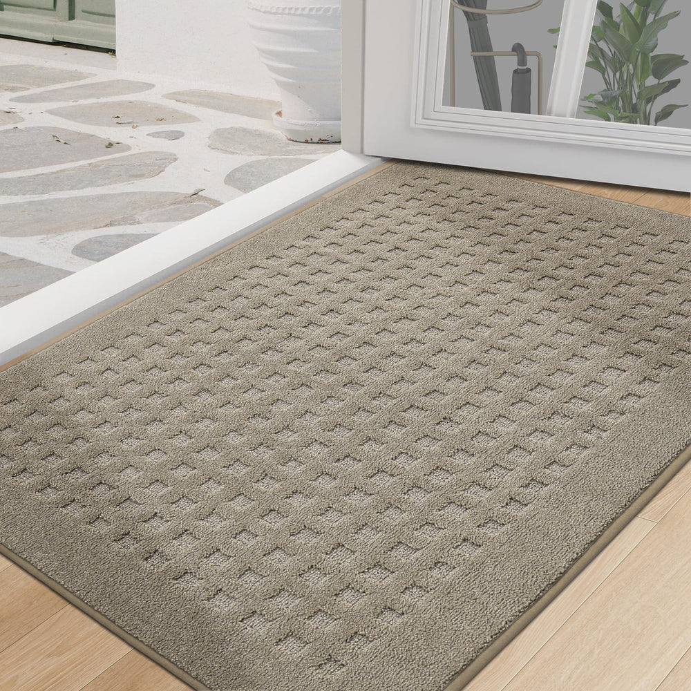 BEQHAUSE Dirt Trapper Door Mat beige front view