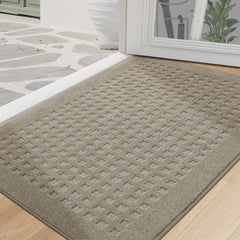 BEQHAUSE Dirt Trapper Door Mat beige front view